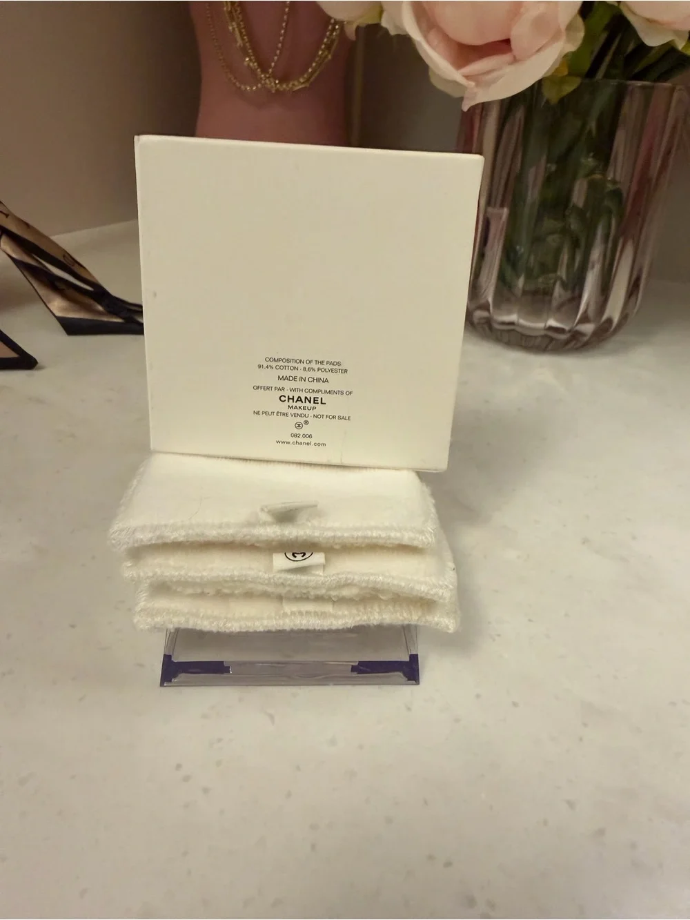 Made for CHANEL MAKEUP Cream Cotton Makeup Remover Cloths Towelettes GWP